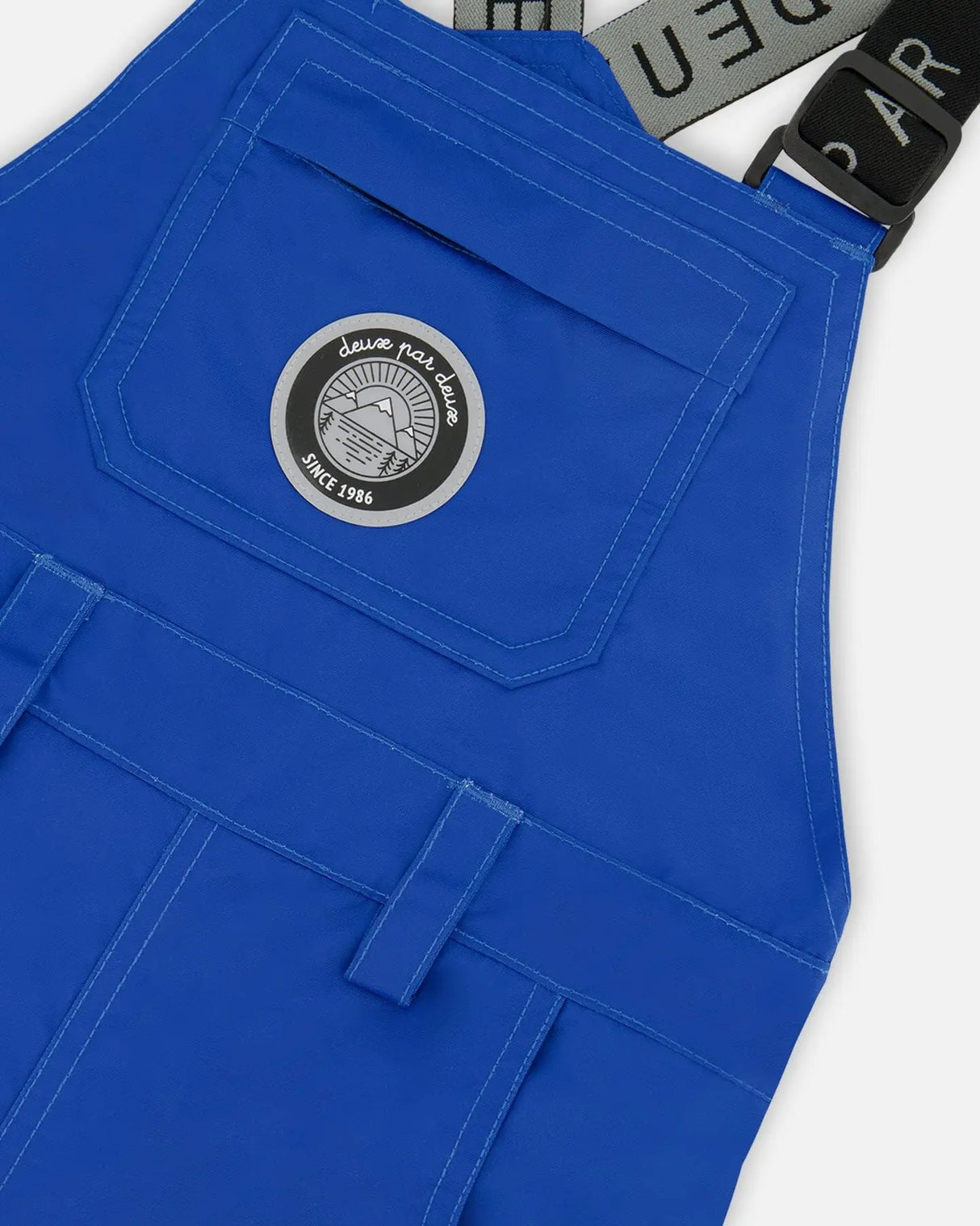 Closeup of waterproof bib with Cordura® reinforced knee panels.