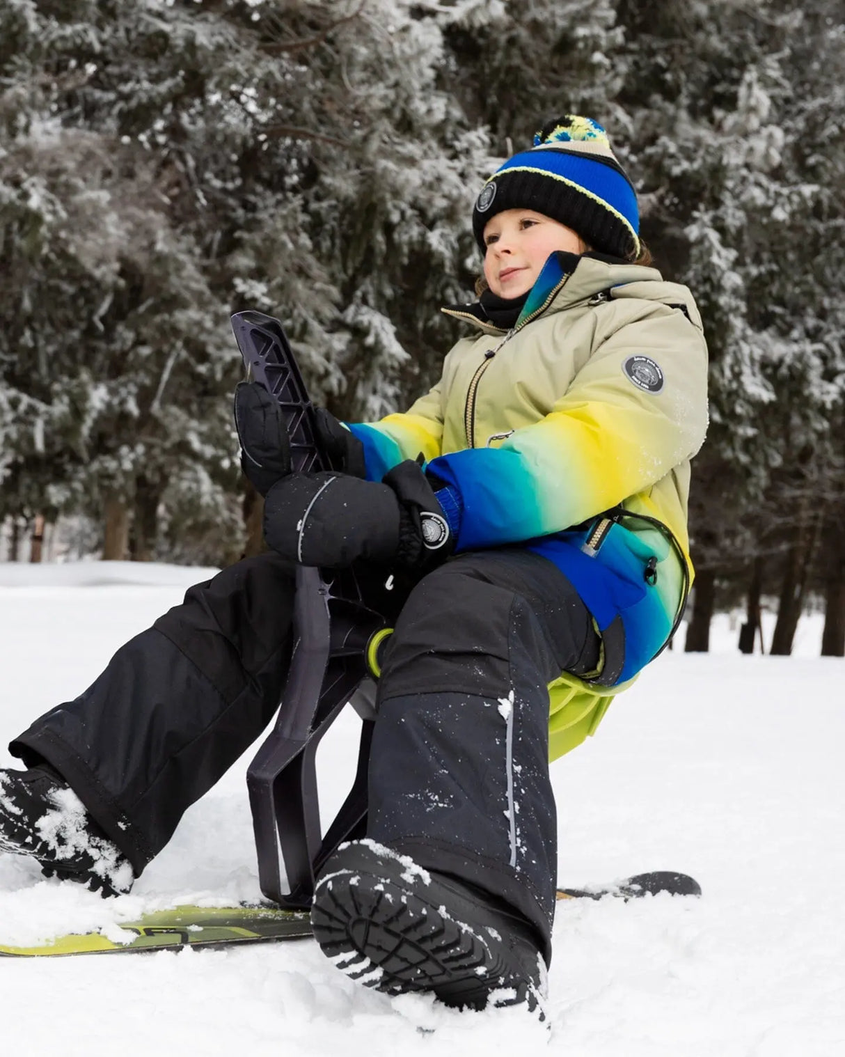 Two-Piece Play Snowsuit With Gradient Jacket Black | Deux par Deux | Jenni Kidz