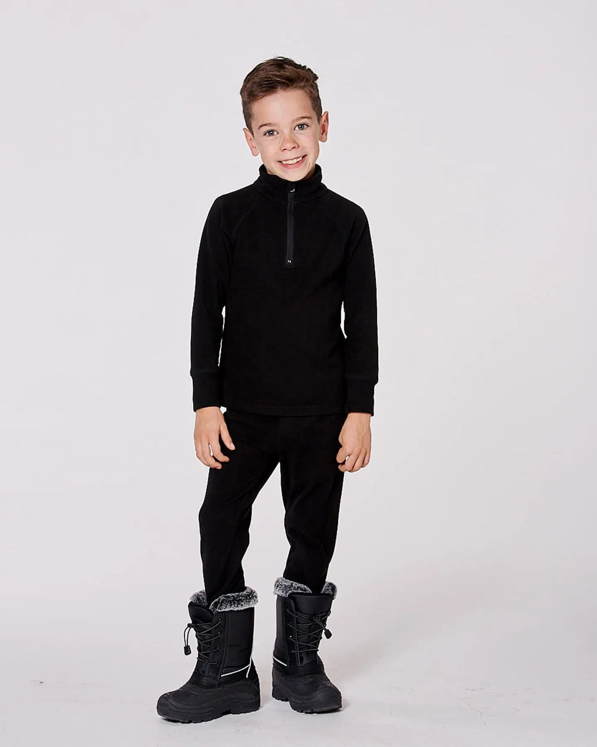 Two-Piece Thermal Underwear Set Black | Deux par Deux | Jenni Kidz