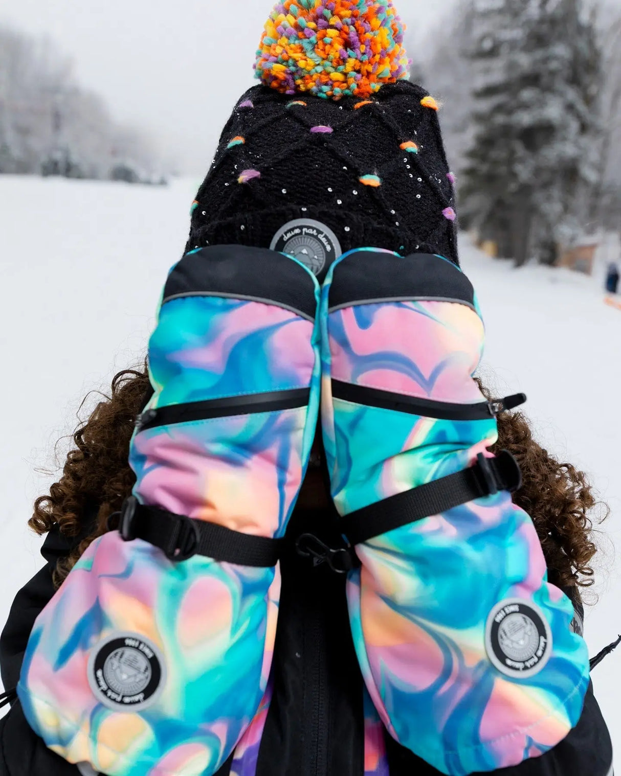 Winter Mittens Teknik Pink And Blue Marble | Deux par Deux | Jenni Kidz