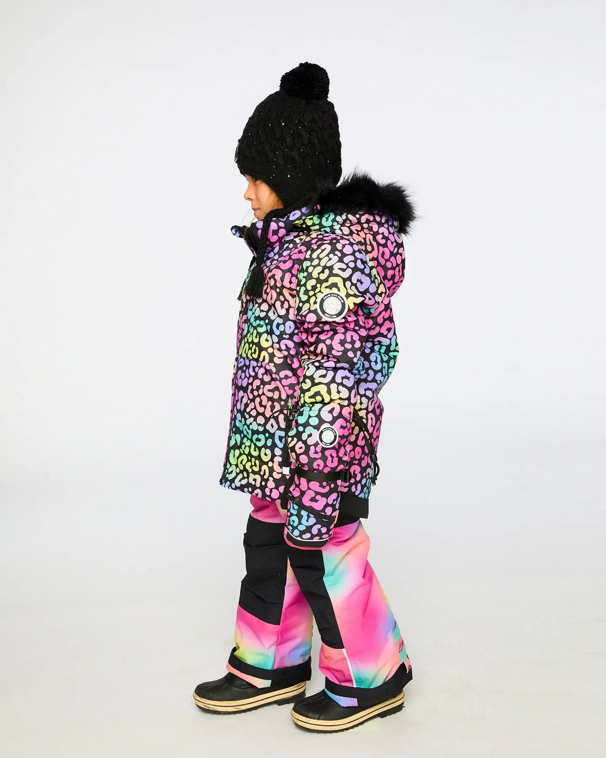 Winter Peruvian Knit Hat With Pompom And Lining Black | Deux par Deux | Jenni Kidz