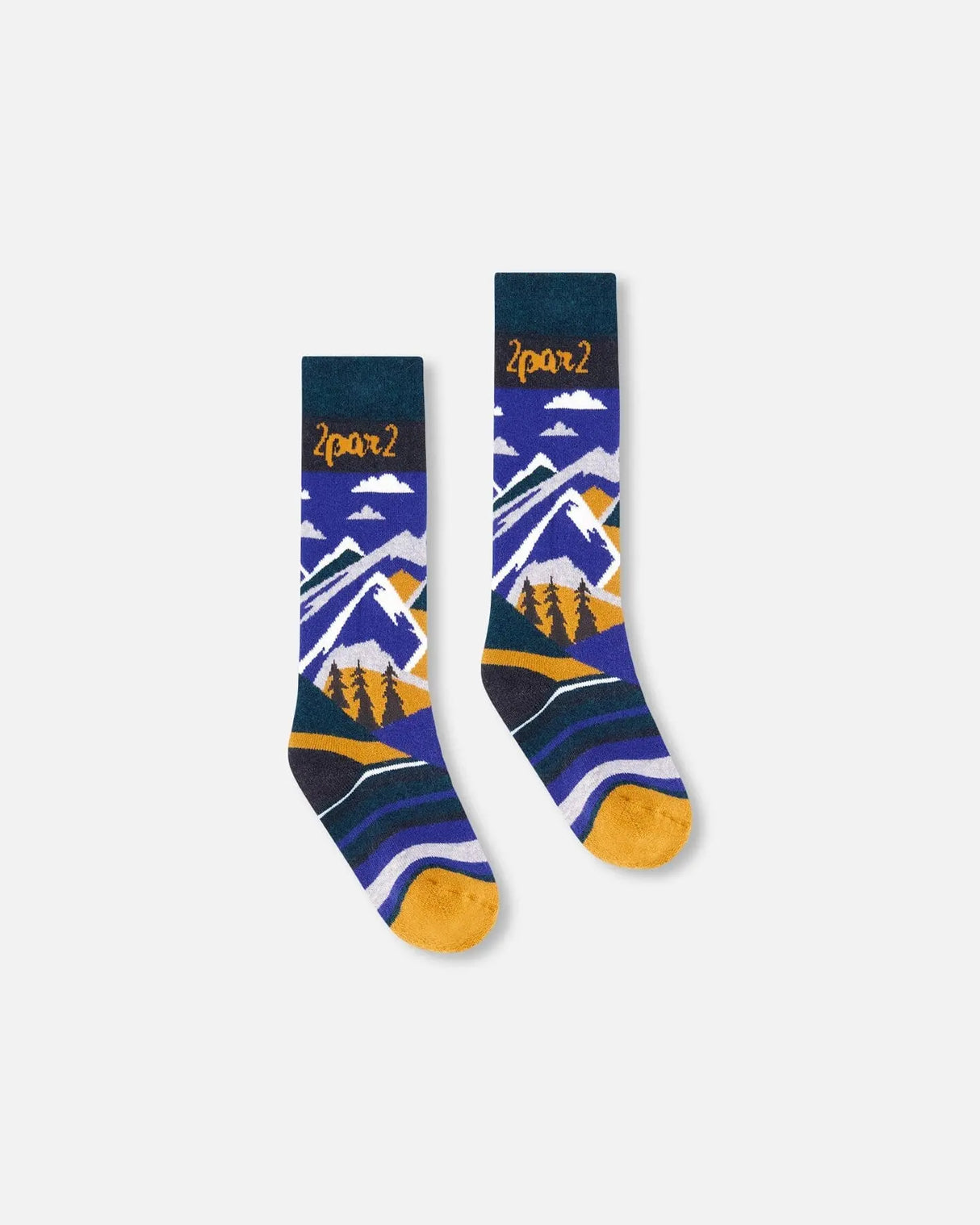 Winter Ski Socks With Merino Wool Deep Teal | Deux par Deux | Jenni Kidz