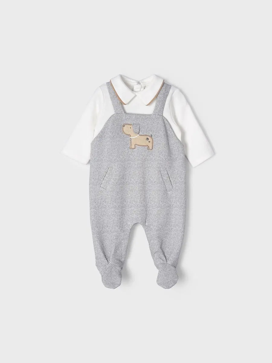 Woofle Patterned Romper Grey | Mayoral | Mayoral | Jenni Kidz