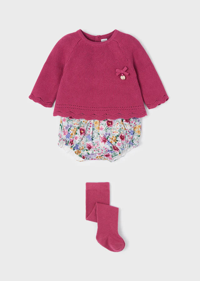 Baby 3-Piece Bloomer, Sweater and Legging Set Girl | Mayoral - Jenni Kidz