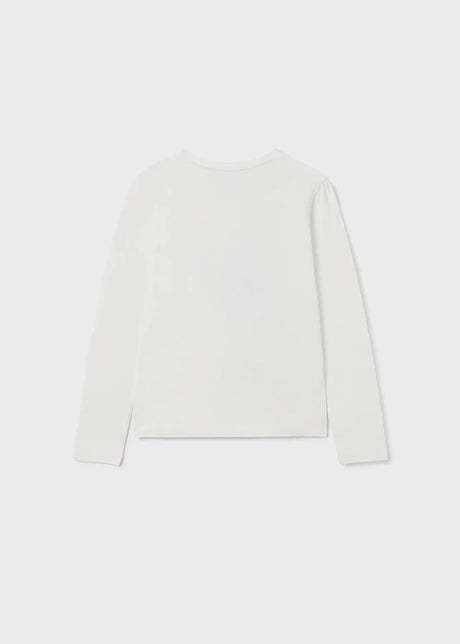 Girls Heart Long Sleeved T-Shirt - White | Mayoral - Jenni Kidz