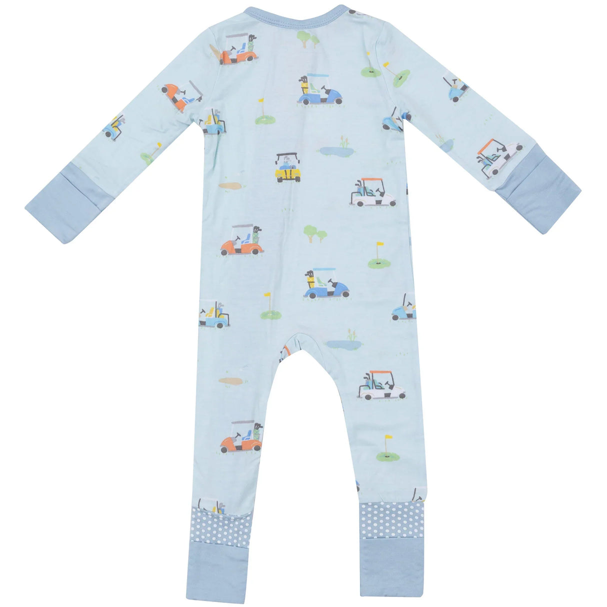 Two Way Zipper Romper - Golf Carts Blue | Angel Dear - Jenni Kidz