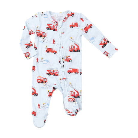 Two Way Zipper Footie - Firetruck Dalmations | Angel Dear - Jenni Kidz