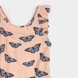 Monarch Print on Papaya Swimsuit | Petit Lem
