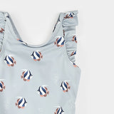 Tropical Fish Print on Blue Mist Swimsuit| Petit Lem