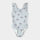 Tropical Fish Print on Blue Mist Swimsuit| Petit Lem