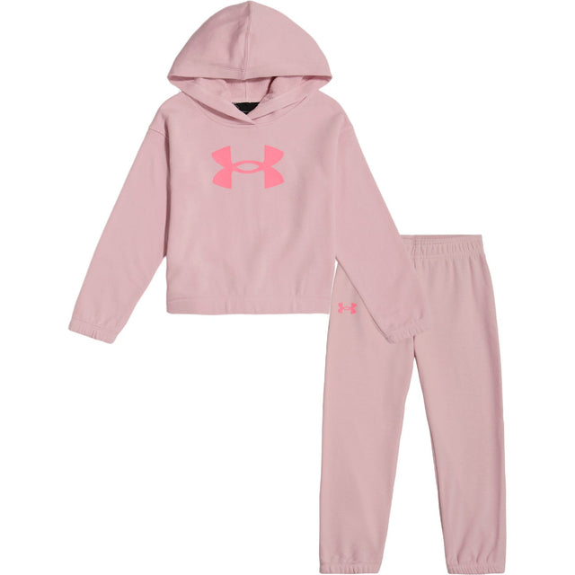 Little Girls' UA Reset Logo Hoodie - Prime Pink | Under Armour - Jenni Kidz