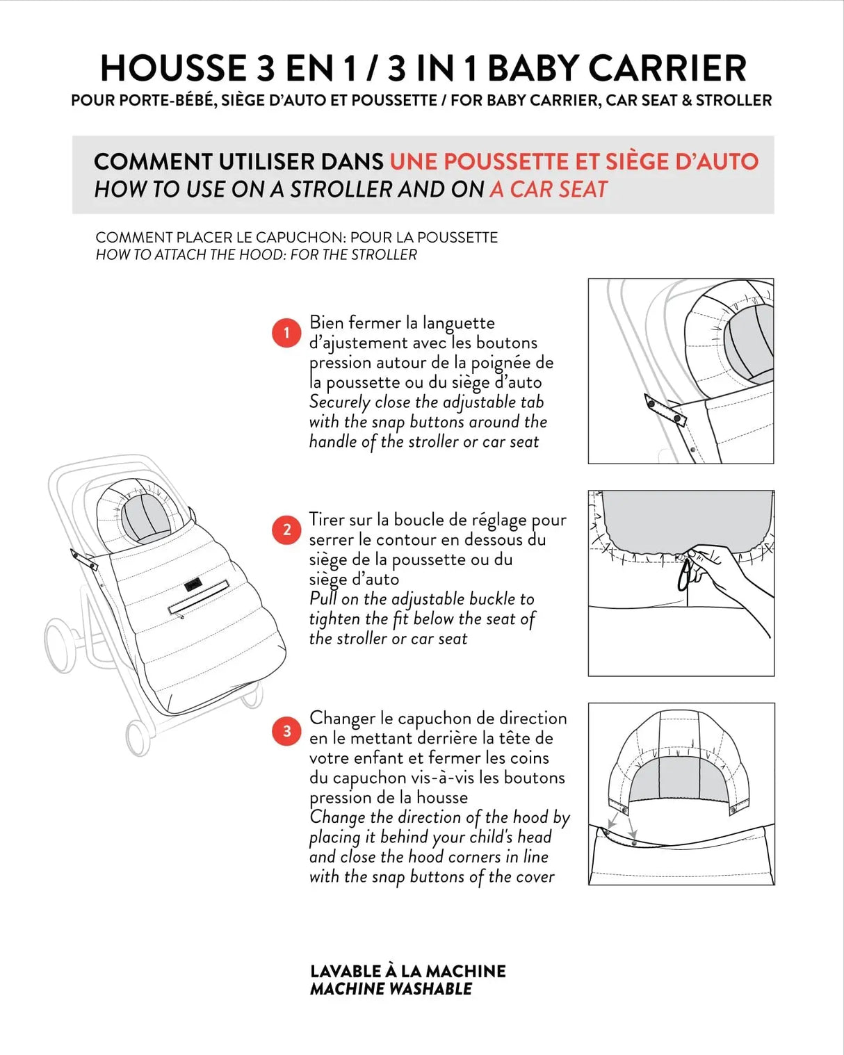 3-In-1 Multifunction Cover For Car Seat, Stroller, And Baby Carrier In Chanterelle | Deux par Deux | Jenni Kidz