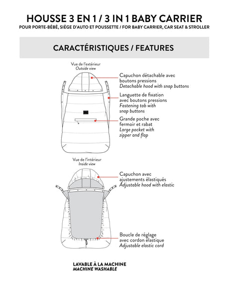Deux par Deux Multi-Function Baby Carrier For Car Seats And Strollers Taupe