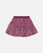 Asymmetric Ruffle Skirt Burgundy Printed Little Flowers | Deux par Deux | Jenni Kidz