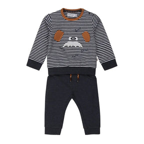 Baby Boys Dark Blue Long Sleeve Shirt And Sweatpant Set | Dirkje | Dirkje | Jenni Kidz