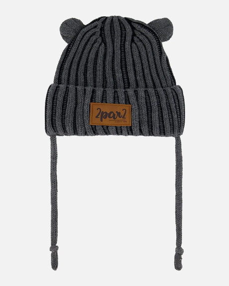Baby Knit Hat With Ears Black | Deux par Deux | Jenni Kidz