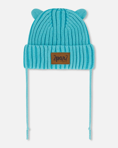 Baby Knit Hat With Ears Turquoise | Deux par Deux | Jenni Kidz