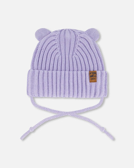 Baby Knit Hat With Strings Lilac | Deux par Deux | Jenni Kidz