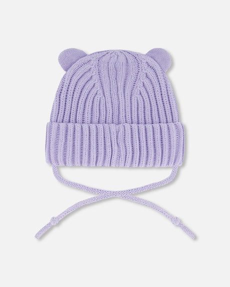 Baby Knit Hat With Strings Lilac | Deux par Deux | Jenni Kidz