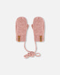 Baby Knit Mittens With String Dusty Pink | Deux par Deux | Jenni Kidz