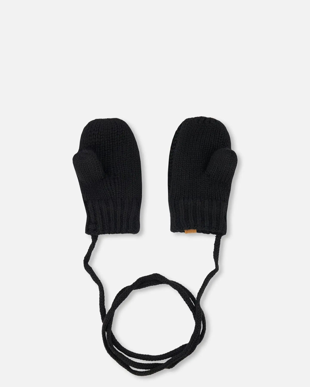 Baby Knitted Mittens With String Black | Deux par Deux | Jenni Kidz