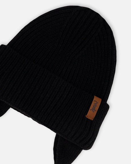 Baby Mid-Season Knit Hat Black | Deux par Deux | Jenni Kidz