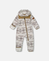 Baby One Piece Plush Gray And Beige | Deux par Deux | Jenni Kidz