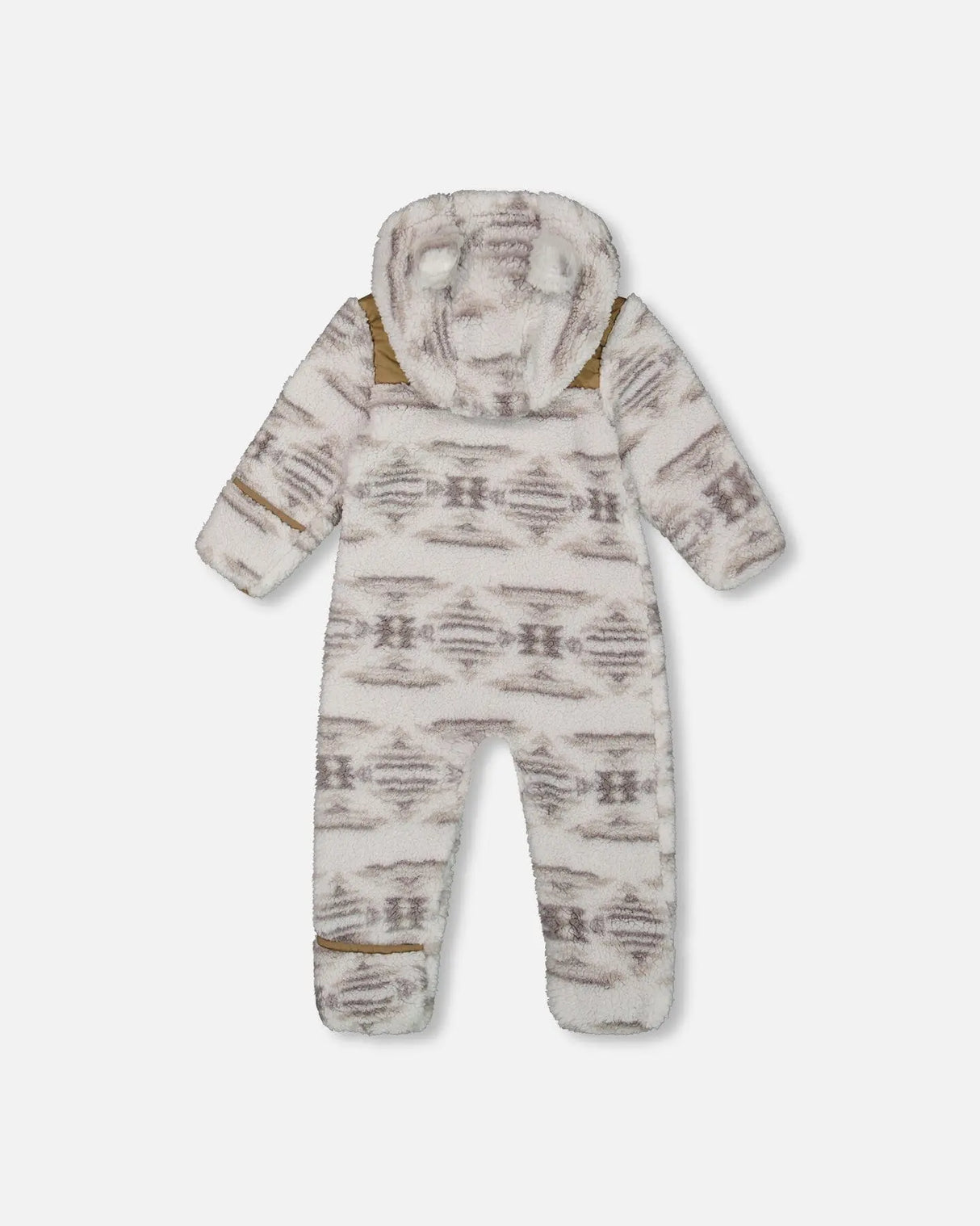 Baby One Piece Plush Gray And Beige | Deux par Deux | Jenni Kidz