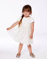 Baby Puff Sleeve Dress White | Deux par Deux | Jenni Kidz