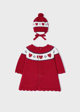 Red Knitted Dress With Hat Set - Girls | Mayoral - Jenni Kidz