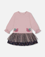 Bi-Material Dress Dusty Pink | Deux par Deux | Jenni Kidz