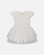 Bi-Material Dress With Glitter Hearts Skirt Snow White | Deux par Deux | Jenni Kidz