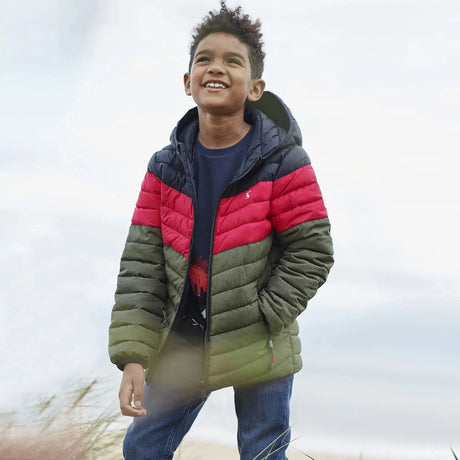 Boys Cairn Packaway Showerproof Jacket Colour Block | Joules | Joules | Jenni Kidz
