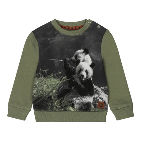 Boys Sweatshirt Soft Green Panda | Dirkje | Dirkje | Jenni Kidz