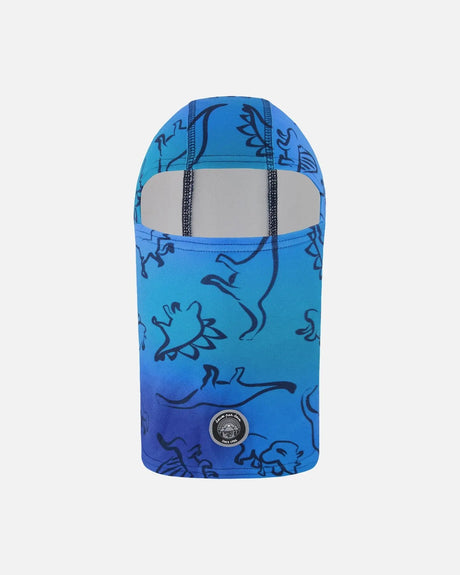 Brushed Jersey Balaclava Blue Gradient Dinosaur Print | Deux par Deux | Jenni Kidz