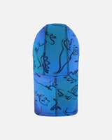 Brushed Jersey Balaclava Blue Gradient Dinosaur Print | Deux par Deux | Jenni Kidz