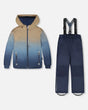 Buy Deux par Deux navy blue two-piece snowsuit – jacket and pants front view