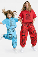 40Th Anniversary Printed Poplin Pant Sky Blue-3