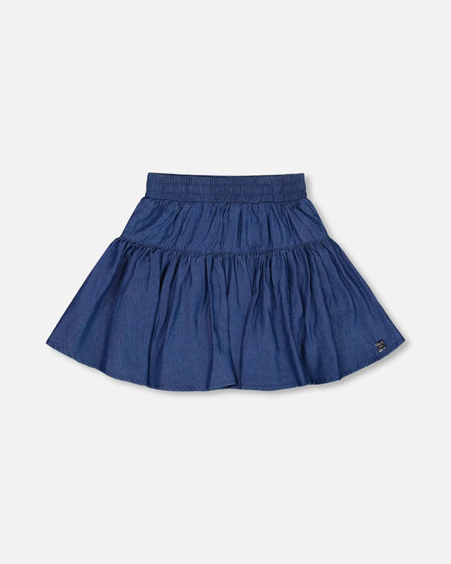 Chambray Skort Navy Blue | Deux par Deux | Jenni Kidz