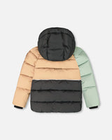 Colorblocked Puffy Coat Black | Deux par Deux | Jenni Kidz