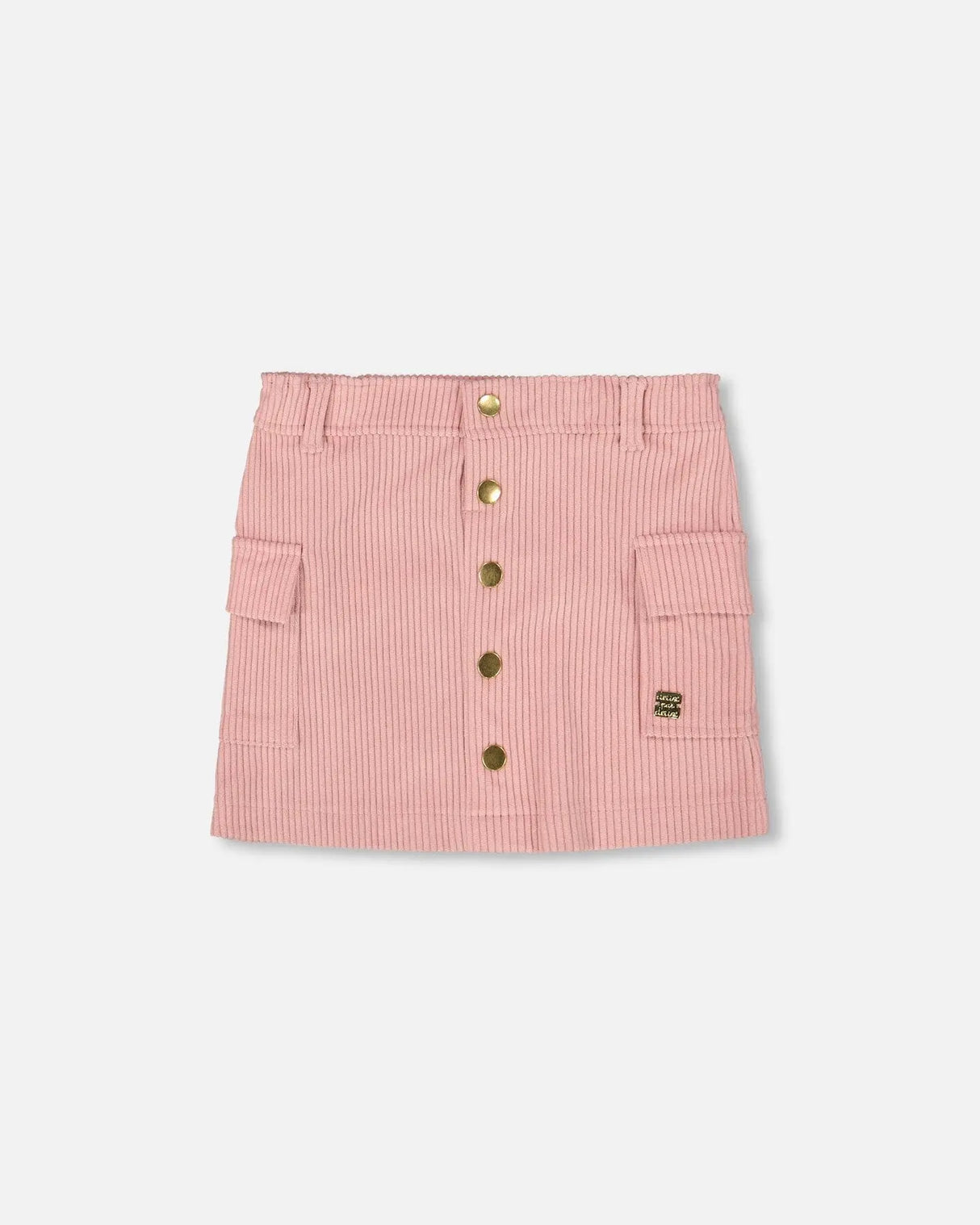 Corduroy Skirt With Cargo Pockets Dusty Pink | Deux par Deux | Jenni Kidz