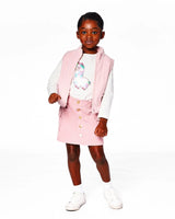 Corduroy Skirt With Cargo Pockets Dusty Pink | Deux par Deux | Jenni Kidz