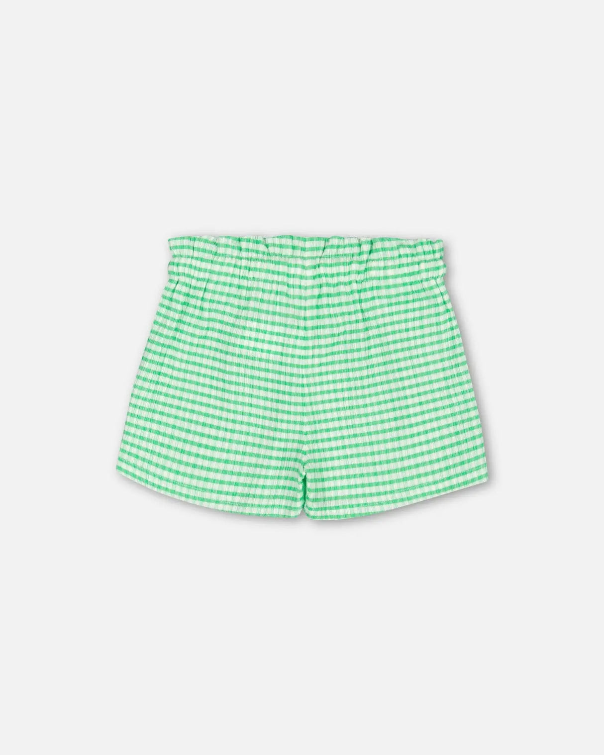 Crinkle Jersey Short Vichy Green | Deux par Deux | Jenni Kidz