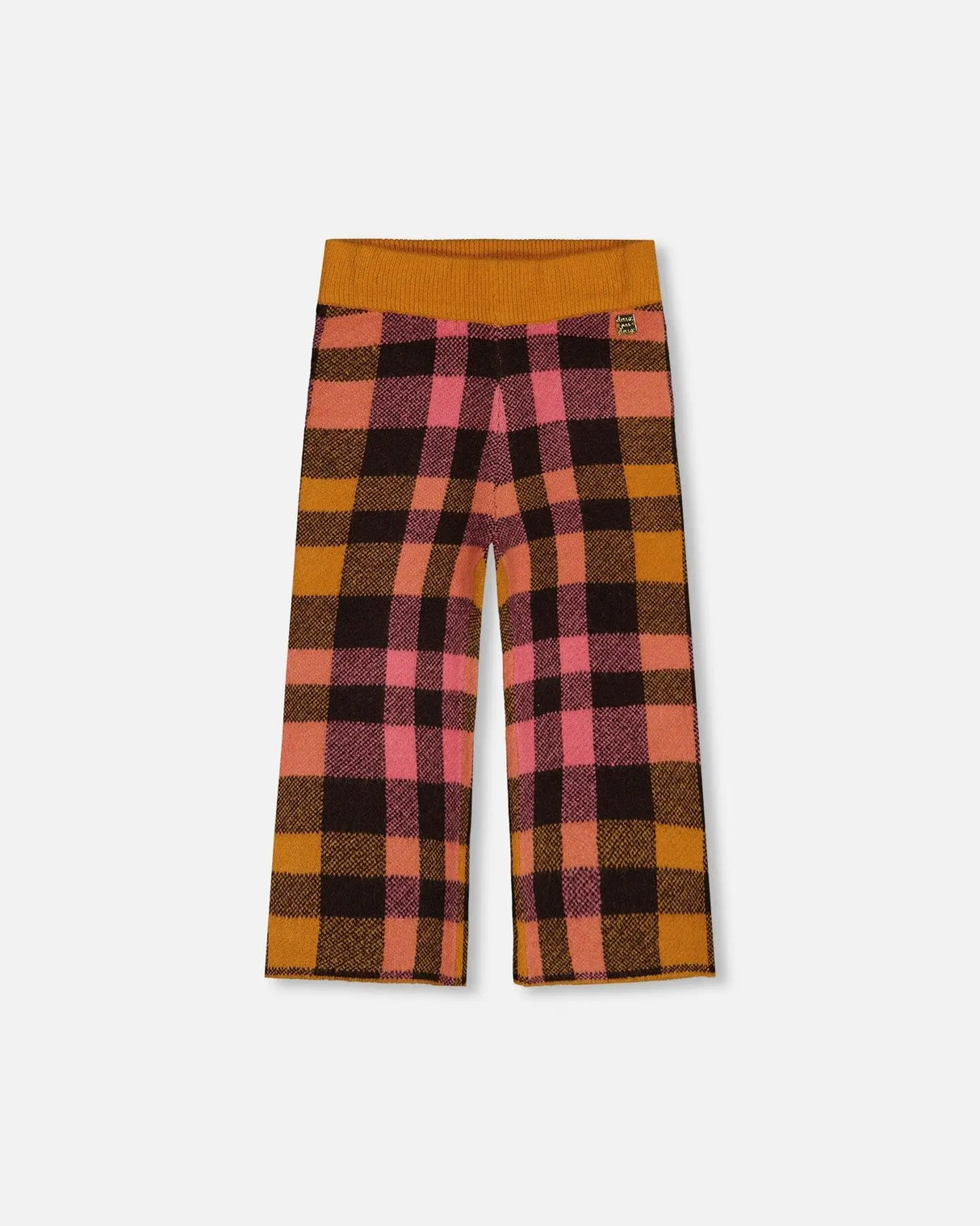 Cropped Wide Leg Pant Plaid Magenta And Brown | Deux par Deux | Jenni Kidz