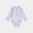 Daisy Print On Lavender Long-Sleeve Swimsuit | Petit Lem | Petit Lem | Jenni Kidz