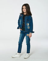 Denim Jacket With Embroidery Patch | Deux par Deux | Jenni Kidz