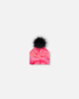 Detachable Pompom Hat Printed Fuchsia Marble | Deux par Deux | Jenni Kidz