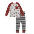 Organic Cotton Two Piece Printed Pajama Set Skating Bears | DEUX PAR DEUX - Jenni Kidz