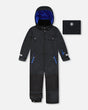 Deux par Deux one-piece Teknik snowsuit black – front view, PrimaLoft waterproof