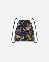 Drawstring Bag Black Dinosaur Print | Deux par Deux | Jenni Kidz